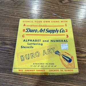 Vintage Duro Art Supply Co. Alphabet and Numeral Stencils